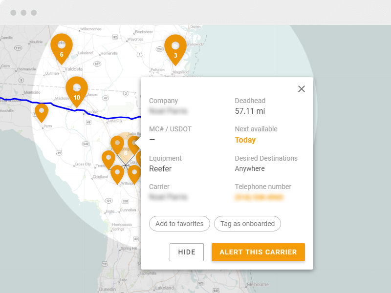 Connect with carriers to haul your loads